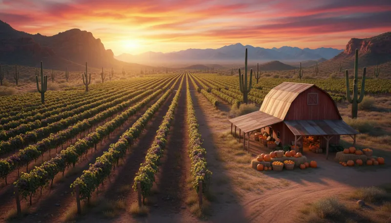 Arizona farm country. Backdrop for the Farm Country Hubs Arizona directory
